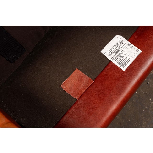 Vintage Tufted Leather Lounge Chair and Ottoman in Red For Sale - Image 12 of 12