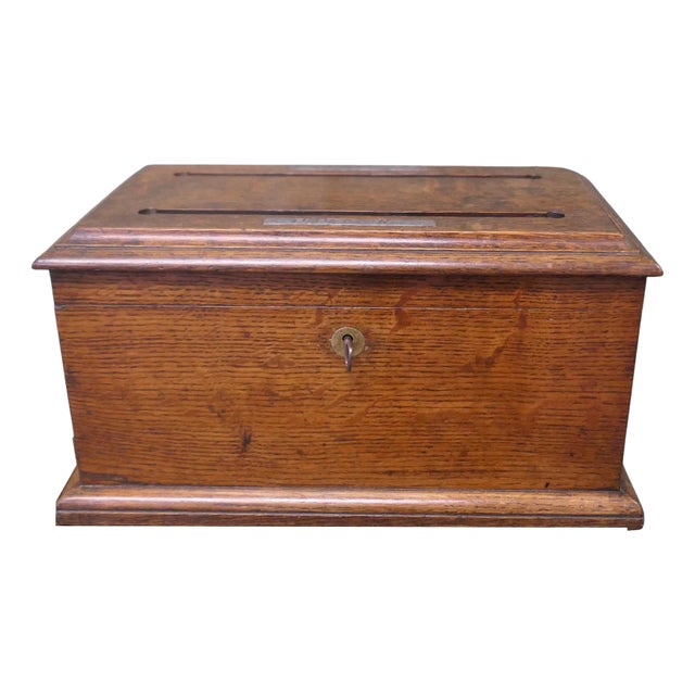 Arts and Crafts Letter Box in Golden Oak, 1880 For Sale