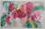 Late 20th Century Vintage Nancy Rhodes Pink Red Floral Watercolor Painting 29" For Sale - Image 5 of 11