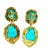 Metal Italian Modernist Turquoise Diamond Textured Gold Earrings, Circa 1970s, A Pair For Sale - Image 7 of 12
