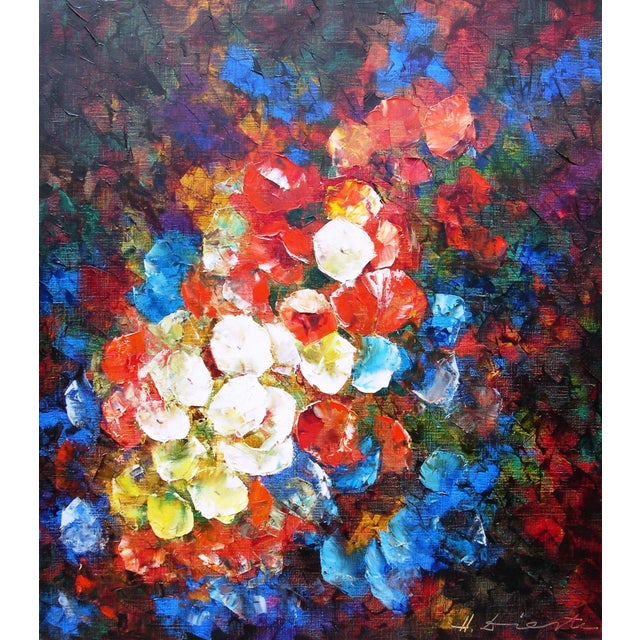 Hermann Dieste, Flowers, 1960s, Oil Painting on Canvas For Sale - Image 10 of 10