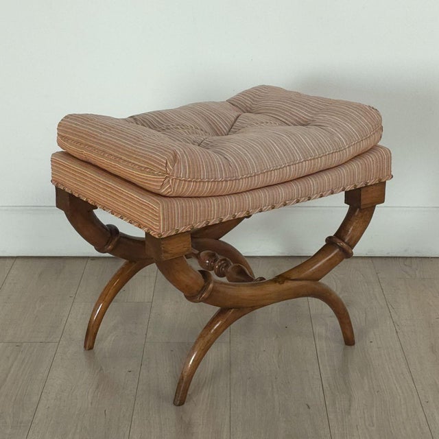 Pair of Walnut Neoclassical Benches, France, 19th Century For Sale - Image 9 of 9