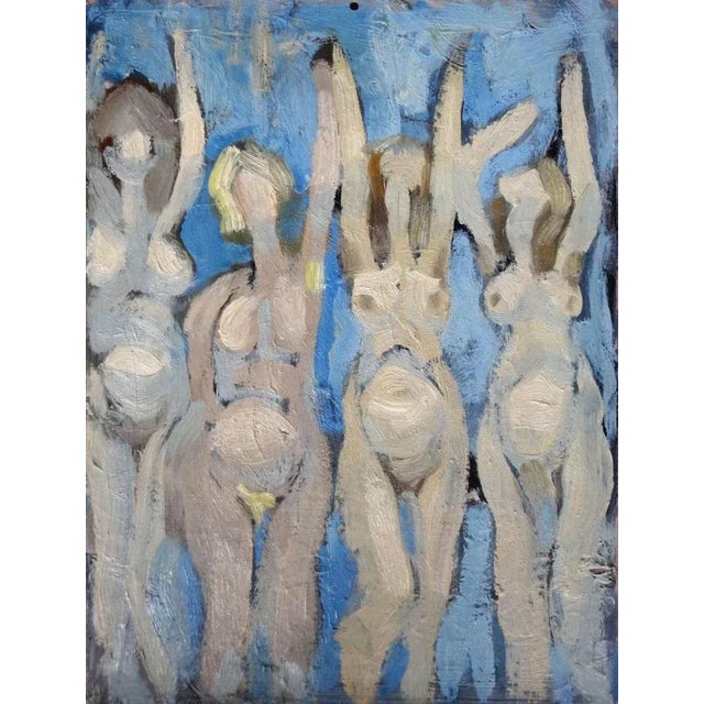 In work/Four figures. Double-sided, cardboard, tempera, 56x47 cm Vladimir Borisovich Glushenkov (May 21, 1948, Riga -...