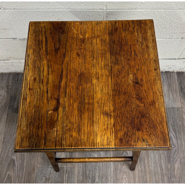 Mission Antique Mission Arts and Crafts Style Oak Side Table For Sale - Image 3 of 8