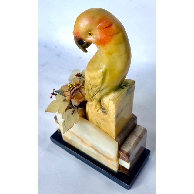 Pair Art Deco Jadeite & Multi-Stone Parrot Bookends For Sale - Image 9 of 18