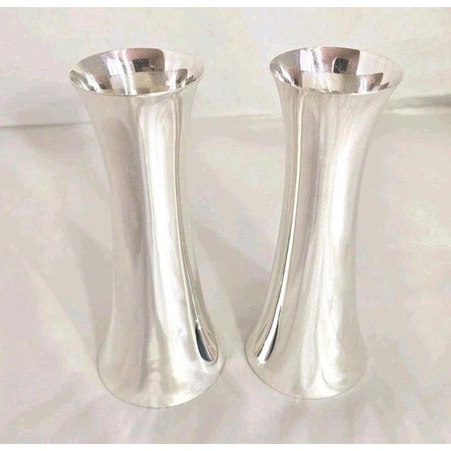 Early 20th Century Antique Edwardian Sterling Silver Flower Vases from Pearce & Son, 1908 For Sale - Image 5 of 15