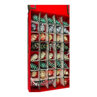 Gorgeous Selection of 40 Large Christmas Trees Figurines With Storage Box Mercury Glass Ornaments European For Sale