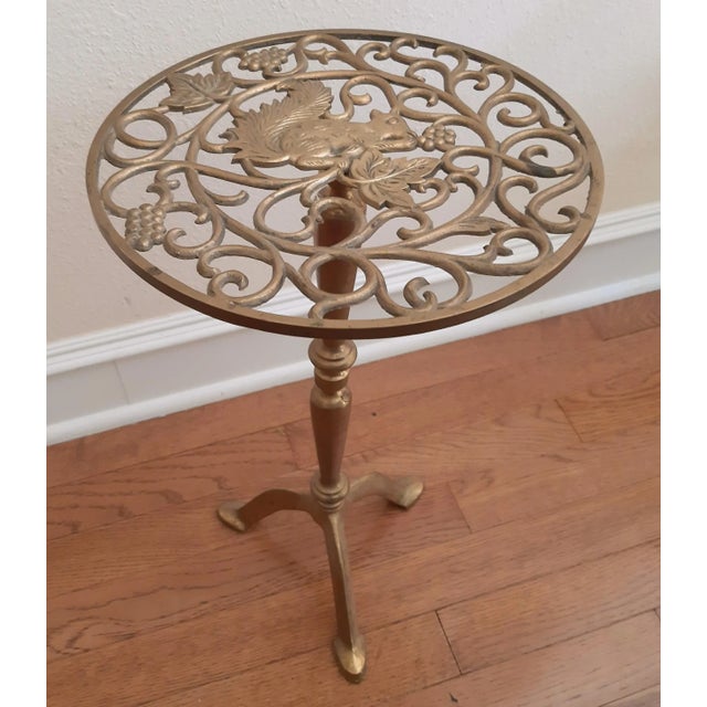 Squirrel Brass Table Plant Stand For Sale - Image 11 of 13