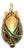 Vintage Chinese Gilded Silver Enamel Egg Pendant Bird With Garnet For Sale