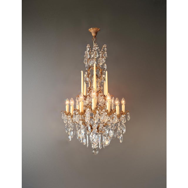 Oval Italian Baroque Revival Crystal Chandelier Rococo Style Dining Room Ceiling For Sale - Image 9 of 17