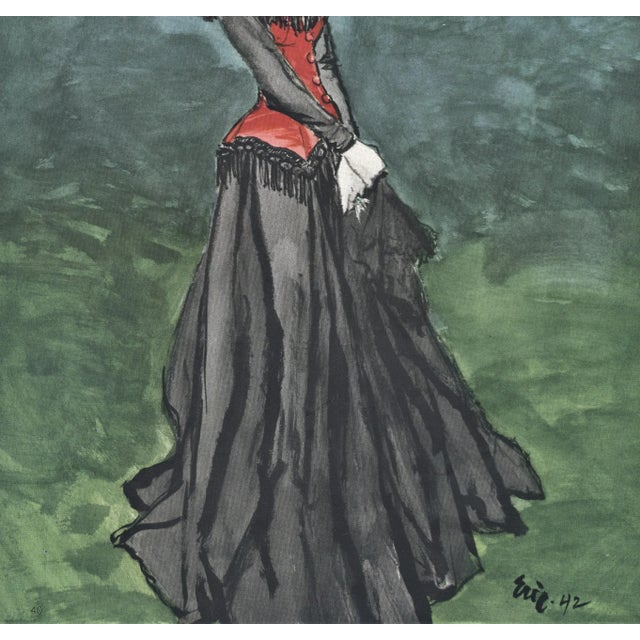 Mid-Century Modern Matted Mid-Century Haute Couture Fashion Print by Eric For Sale - Image 3 of 4