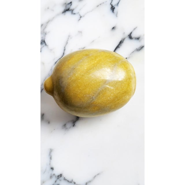 Mid-Century Modern Italian Handcarved Lemon Alabaster Stone Fruit, 1960s For Sale - Image 4 of 8