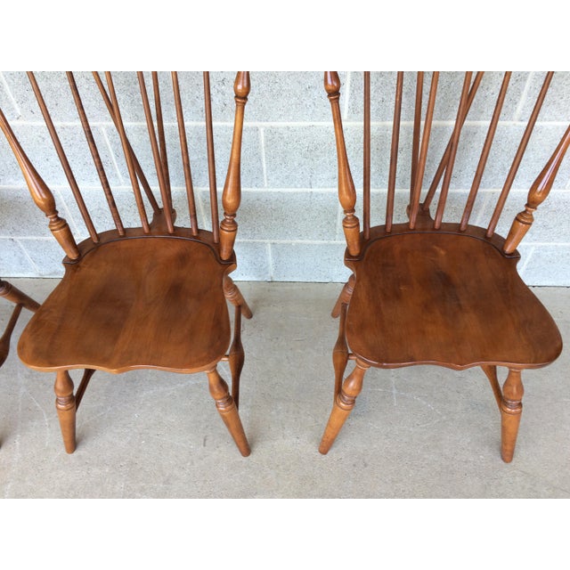 Tell City Maple Windsor Brace Back Dining Chairs Set of 6 Chairish