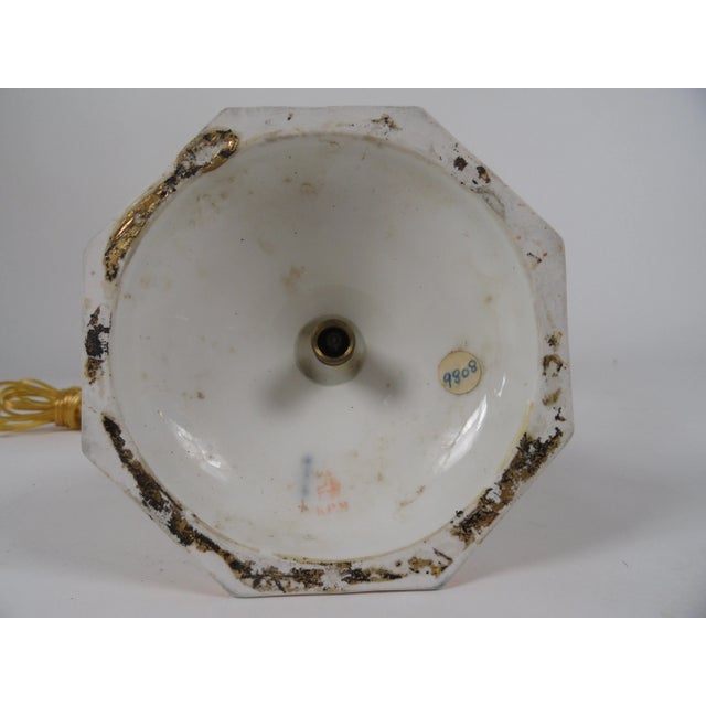 White 1950s European Female Figure Bisque Lamp For Sale - Image 8 of 10