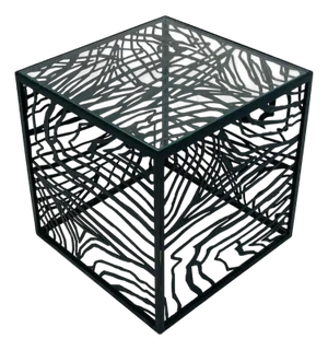 Italian Blackened Bronze Cube Table by Jean-Louis Deniot, Labeled