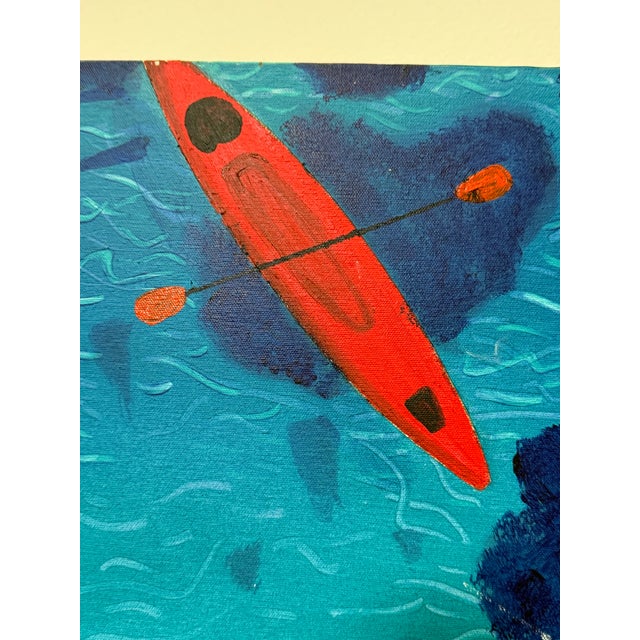 Textile Large Beach Scene Acrylic on Canvas by Joe Davis For Sale - Image 7 of 10