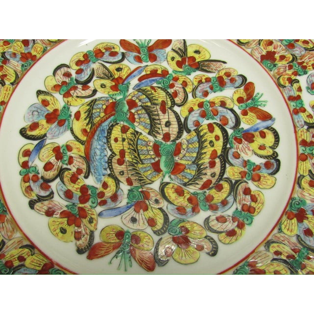 Chinese Thousand Butterfly Porcelain Plate For Sale - Image 10 of 10