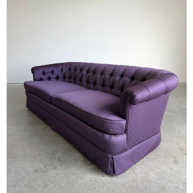 Hollywood Regency Purple Tufted Sofa For Sale In Tampa - Image 6 of 10