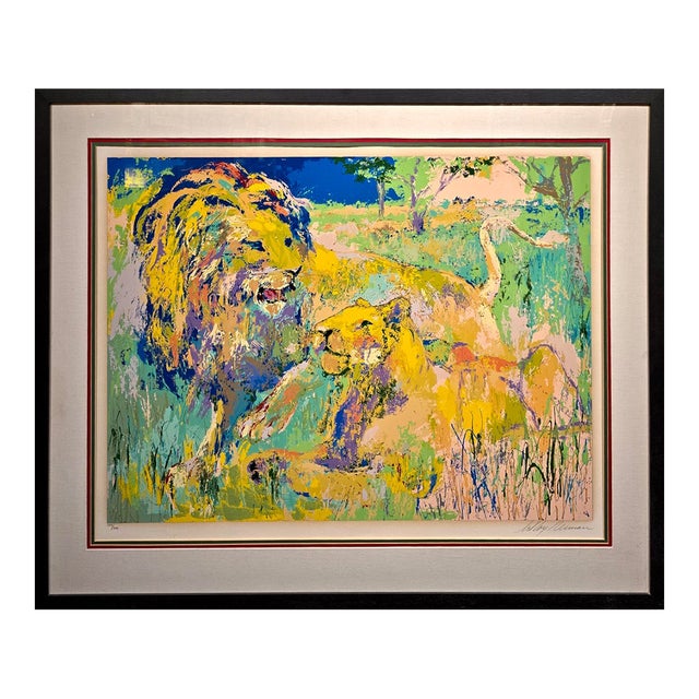 LeRoy Neiman – Lion Couple – 1981 Hand-Signed Limited Edition Serigraph 244/300 For Sale
