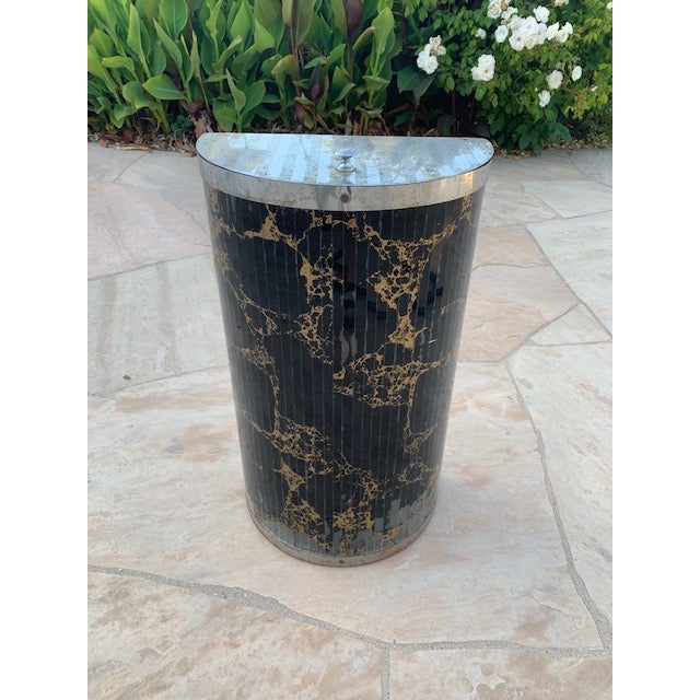 MidCentury Modern Mirrored Metal Industrial Hamper Chairish