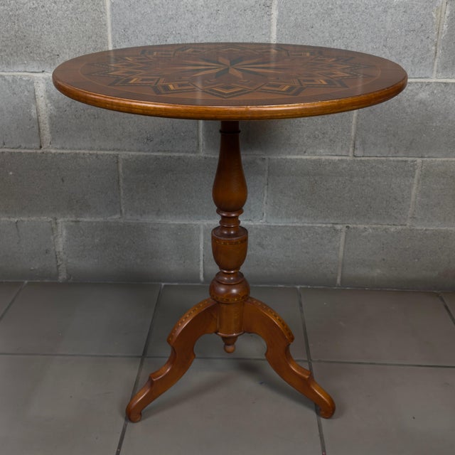 Inlaid Wood Coffee Table, 1900s For Sale - Image 4 of 12
