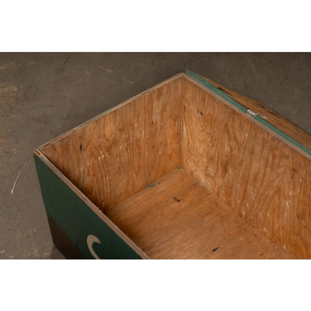 Green Vintage Electricraft Industrial Shipping Crate Coffee Table For Sale - Image 8 of 10