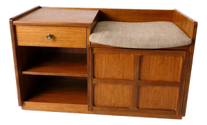 Mid-Century Modern Teak Telephone Bench from Nathan Furniture, 1960s
