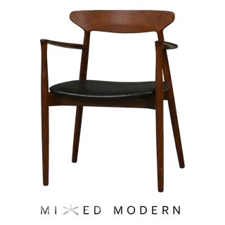 1960s Solid Teak Danish Arm Chair by Harry Ostergaard For Sale
