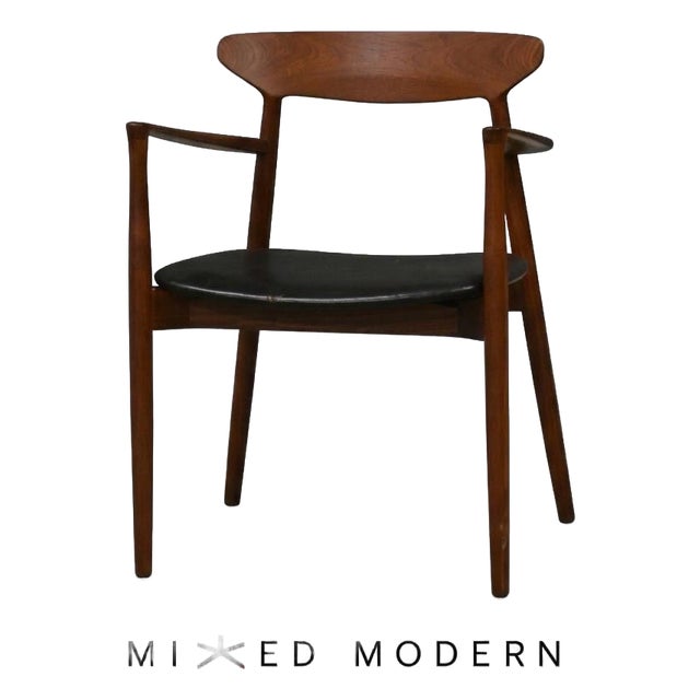 1960s Solid Teak Danish Arm Chair by Harry Ostergaard For Sale