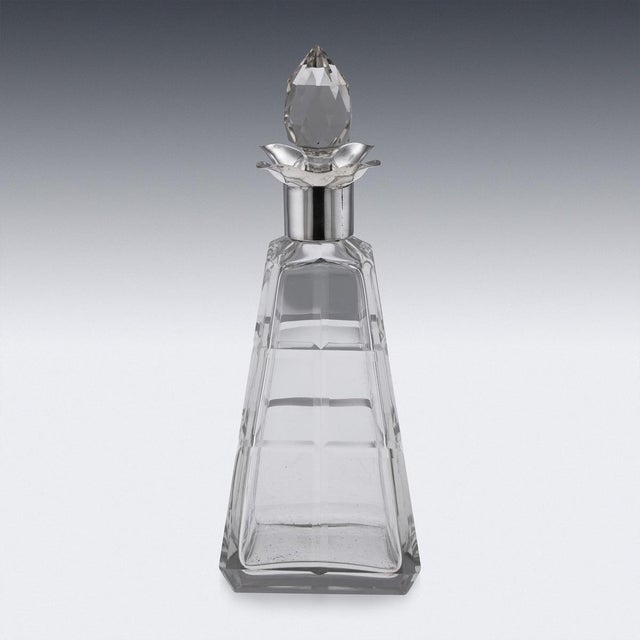 Metal Antique English Silver and Cut Glass Decanter by Asprey, 1911 For Sale - Image 7 of 13