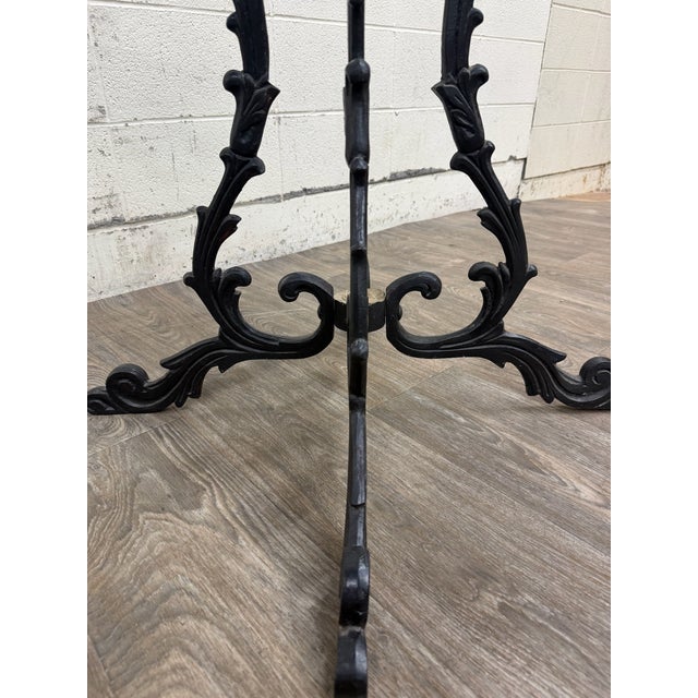 Mid 20th Century Vintage Hollywood Regency Style Wrought Iron and Glass Center Breakfast Table For Sale - Image 5 of 12