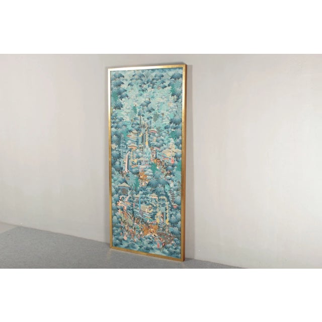 Balinese Artist, Blue Palm Trees, 1980s, Acrylic on Canvas, Framed For Sale - Image 4 of 14