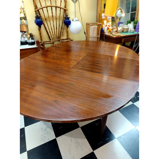 Scandinavian Extendable Round Table, 1960s For Sale - Image 9 of 18