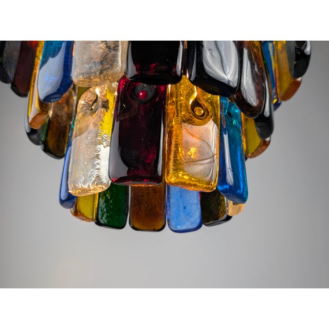 Mid-Century Modern Brutalist Pendant Lamp in Glass and Metal by Felipe Derflingher for Feders, 1960s For Sale - Image 3 of 11