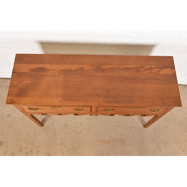 Baker Furniture Style Georgian Burl Wood and English Yew Wood Sideboard Credenza For Sale - Image 9 of 12