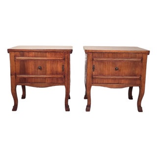Pair of Italian Cherry Nightstands For Sale