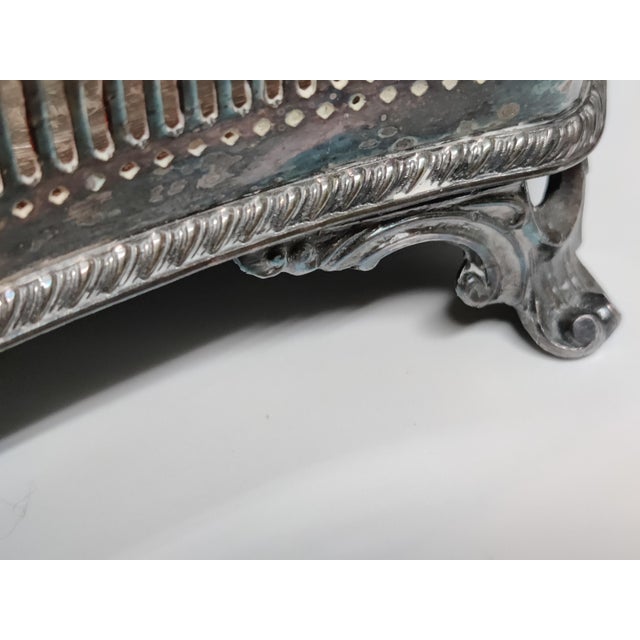 Antique Sheffield England Huge Oval Footed Gallery Serving Tray For Sale In Atlanta - Image 6 of 9