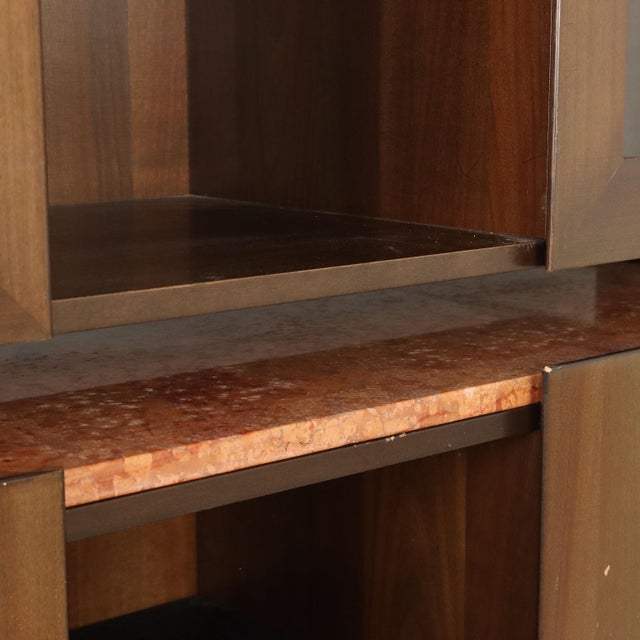Brown Vintage Sideboard in Wood and Marble, 1980s For Sale - Image 8 of 12