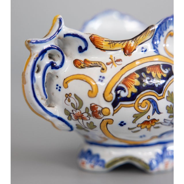 Antique French Rouen Faience Jardiniere Cachepot For Sale In Houston - Image 6 of 9
