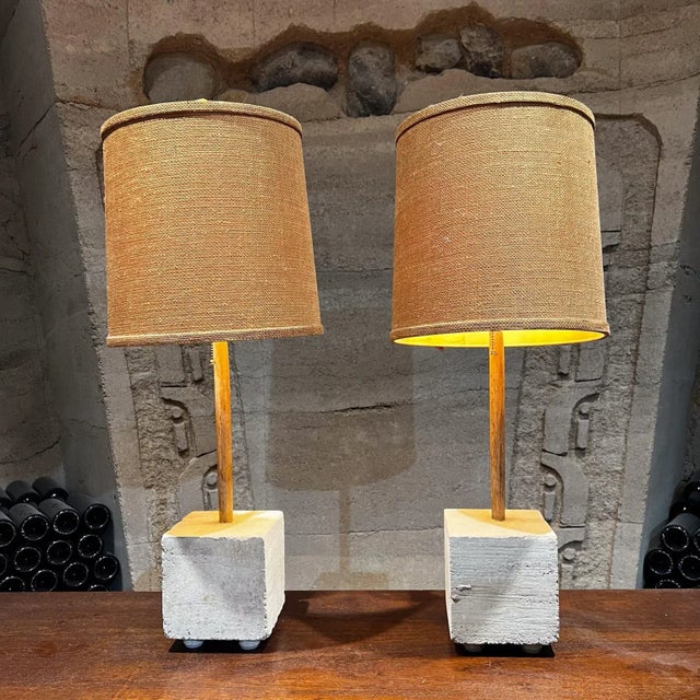 AMBIANIC presents Contemporary Cube Table Lamps Rammed Earth & Bamboo by Pablo Romo Square Rammed earth lamp with bamboo...