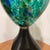 Mid 20th Century Mid Century Modern Unique Hand Crafted Table Lamp W/ Hand Blown Mottled Art Class Shade on Textured and Hammered Sculptured Base For Sale - Image 4 of 12