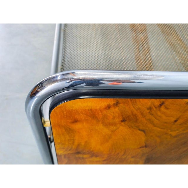 Bauhaus Tubular Steel Bed with Walnut Panels, Czechoslovakia, 1930s For Sale - Image 16 of 17
