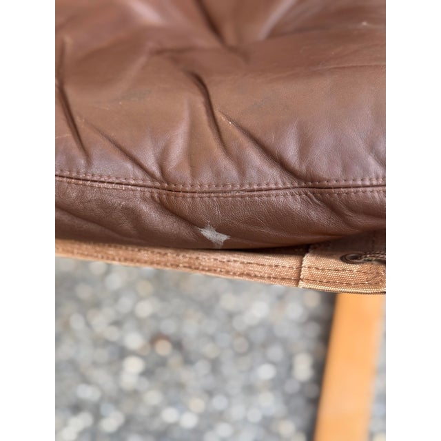 Pair of 1970s Scandinavian Modern Bentwood & Brown Leather Lounge Chairs For Sale In Philadelphia - Image 6 of 12