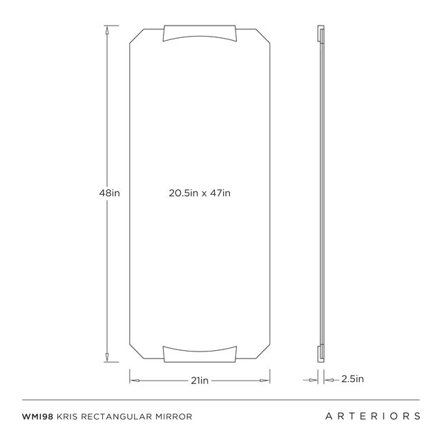Arteriors Home Kris Silver Iron Rectanglar Mirror For Sale In Dallas - Image 6 of 6