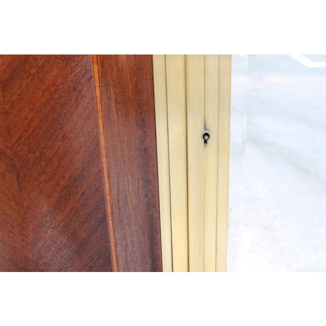 French Art Deco C. 1920s Solid Brass Armoire / Wardrobe - Mirrored With Palisander & Exotic Wood Inlay For Sale In Miami - Image 6 of 13