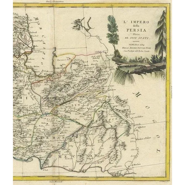 Antique Map of Persia by A. Zatta, 1785 For Sale - Image 4 of 10