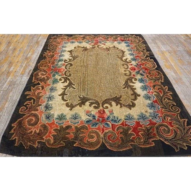 Late 19th Century American Hooked Rug 5' 9"x 7' 3"