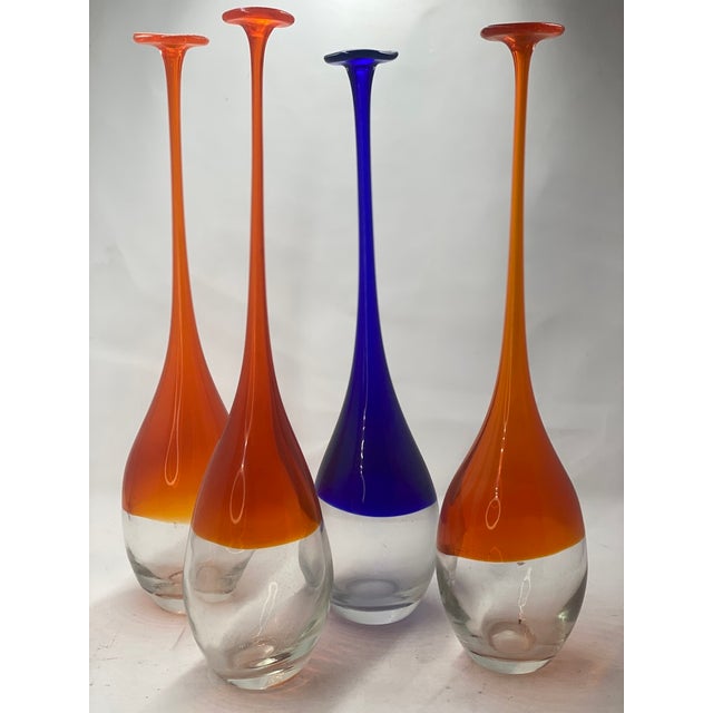 Mid-Century Modern Kamei Glass Solifleur Bud Vases - Set of 4 For Sale - Image 12 of 15