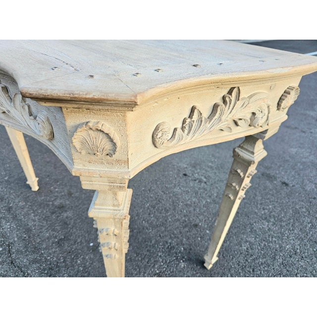 Early 21st Century Pair of Hand-Carved Italian Consoles by Modern History For Sale - Image 5 of 10