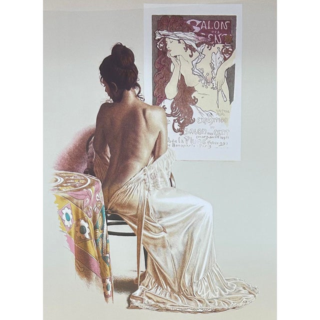 Lithograph "Salon Des Cent" by Artist Douglas Hoffman (b. 1945), Signed #76/100 Offered for sale is a lithograph print...